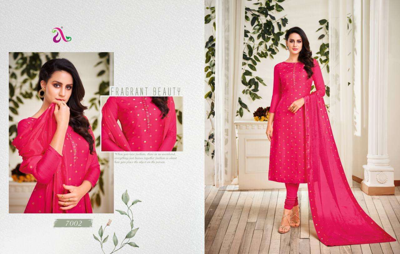 DAIRY MILK VOL-31 BY ANGROOP PLUS 7002 TO 7017 SERIES BEAUTIFUL STYLISH FANCY COLORFUL CASUAL WEAR & ETHNIC WEAR CHANDERI COTTON DRESSES AT WHOLESALE PRICE